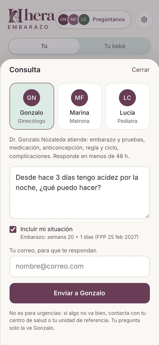 Hoja de consulta con Gonzalo, Marina y Lucía
